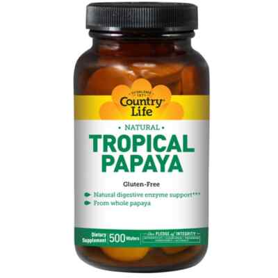 Жевательные таблетки Country Life Tropical Papaya 22 мг 500 вафель