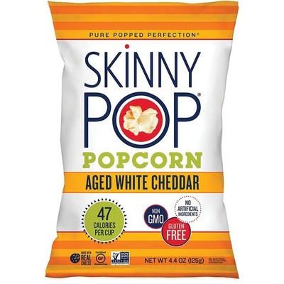 SkinnyPop Выдержанный белый попкорн с чеддером, пакет 4,4 унции (S)