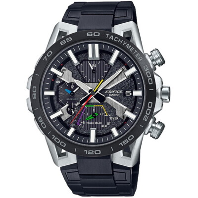 Pre-owned Casio Edifice Sospensione Eqb-2000ydc-1ajf Black Solar Men's Watch In Box