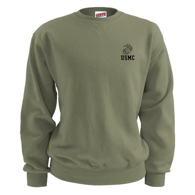 USMC PT Sweatshirt - Marine Corps Issue - Military OD Green - Made in USA - NEW