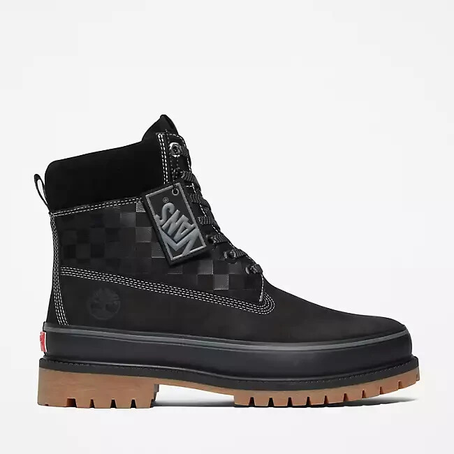 Pre-owned Vans Timberland 6" Premium Boot  Black Sk8 Checkerboard 6 Inch Tb0a6697001