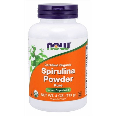 NOW Foods Сертифицированный органический порошок спирулины 4 унции Pwdr