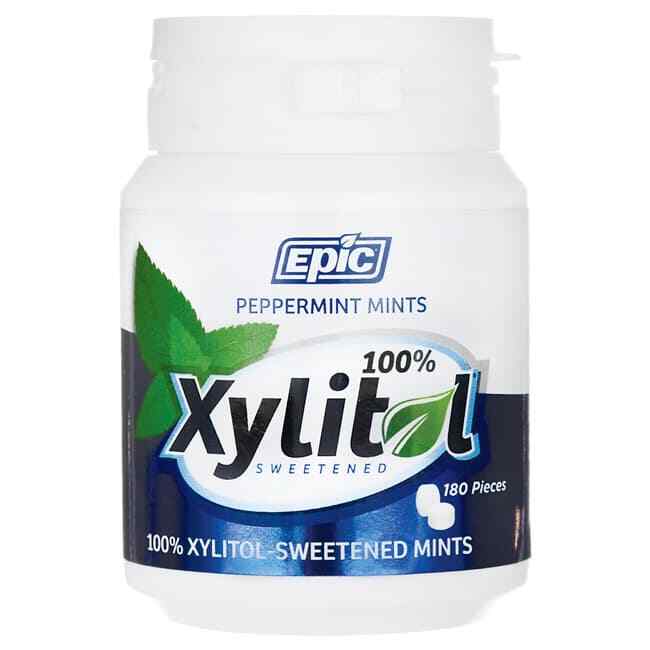 Epic Dental Xylitol Sweetened Peppermint Mints 180 Ct