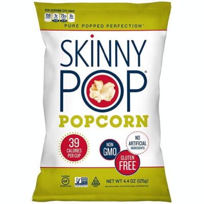 SkinnyPop Полностью натуральный попкорн 4,4 унции в пакете(ах)