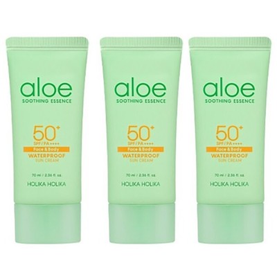 HOLIKA HOLIKA Aloe Waterproof Sun Cream 70ml(2.36oz)x3pcs/SPF50+ PA++++ Soothing