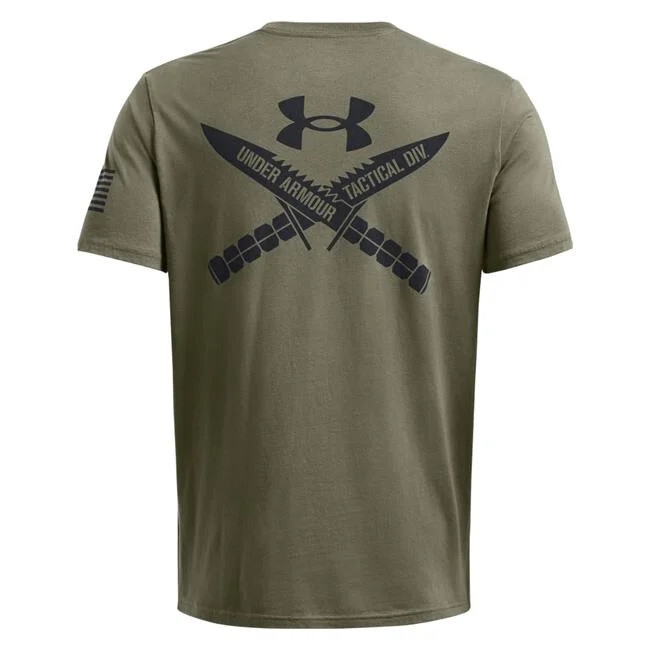 Under Armour Tactical Tシャツ サンド ブラック Under Armour 1389463 UA Men's Freedom TAC Logo Knife Cotton