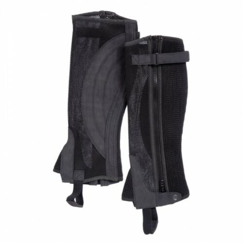 Tough-1 Black or Brown Breathable Synthetic Half Chaps Size Medium Horse Tack