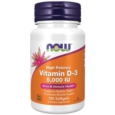 NOW Foods Высокоэффективный витамин D-3 5000 МЕ 120 гелей