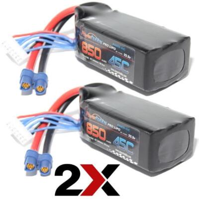 Powerhobby 6S 22.2V 850mAh 45C Lipo Battery Soft Case 6-Cell w EC3 Connector (2)