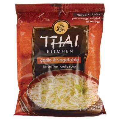 Thai Kitchen Суп с рисовой лапшой быстрого приготовления, чесноком и овощами, 1,6 унции, упаковка