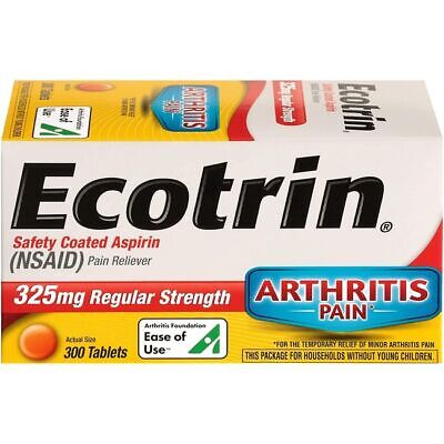 Аспирин с защитным покрытием Ecotrin - Обычная доза 325 мг 300 таблеток