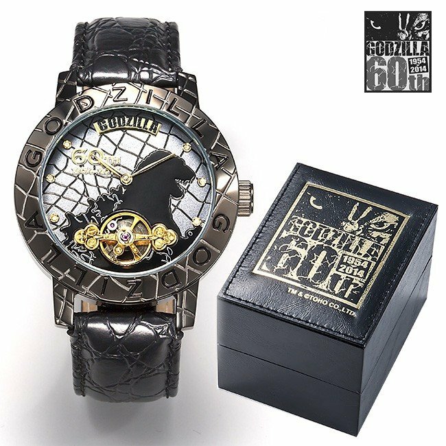 Pre-owned Godzilla [  60th Anniversary Watch ] Black 1954 Limited Leather Band Japan