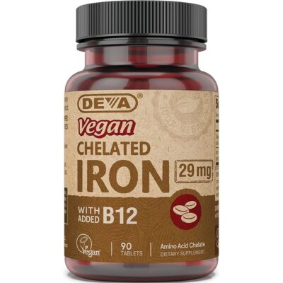 Deva Vegan хелатное железо с добавлением B12 29 мг 90 таблеток