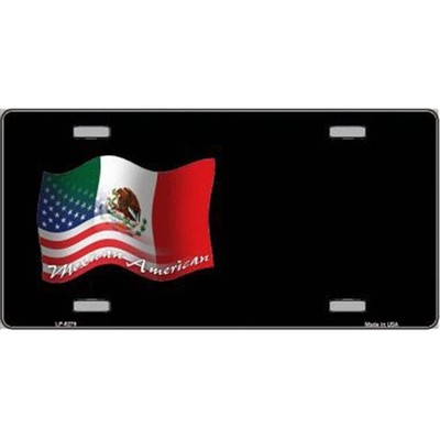 Smart Blonde LP-5278 Mexican American Flag Metal Novelty License Plate