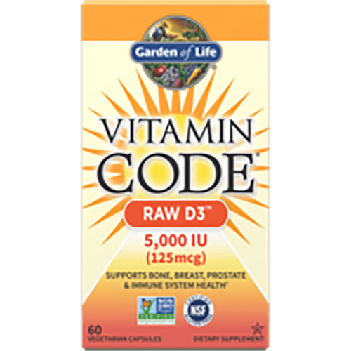 Garden of Life Vitamin Code Raw D3 5000 МЕ (125 мкг), 60 растительных капсул