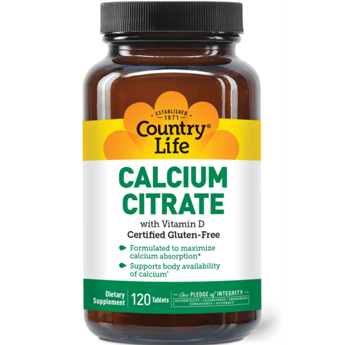 Цитрат кальция Country Life с витамином D 120 таблеток