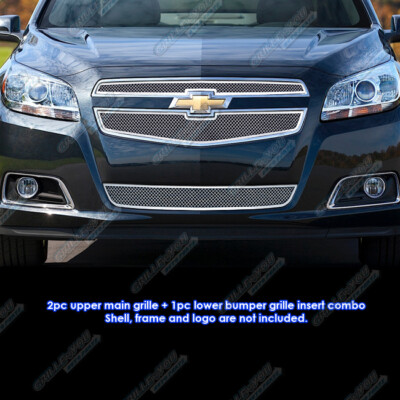 Fits 2013 Chevy Malibu Stainless Steel Mesh Grille Insert Combo