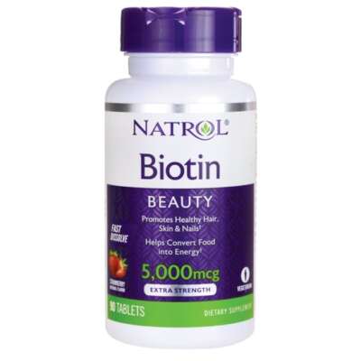 Natrol Biotin Fast Dissolve - Strawberry 5,000 mcg 90 Tabs