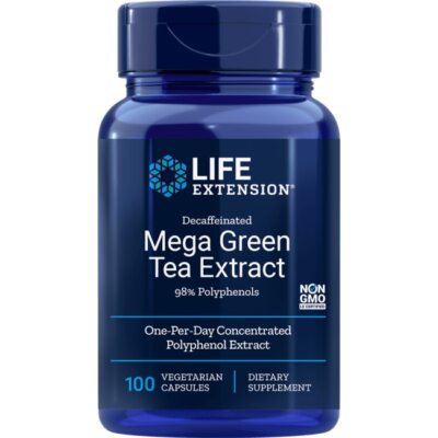 Экстракт зеленого чая Мега продление жизни без кофеина, 725 мг, 100 капсул