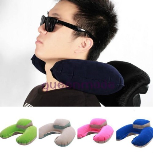 Travel Inflatable Neck Pillow U Shape Blow Up Cushion Air Head