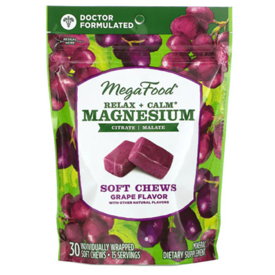 MegaFood Relax + Calm Magnesium - Grape 30 Chwbls