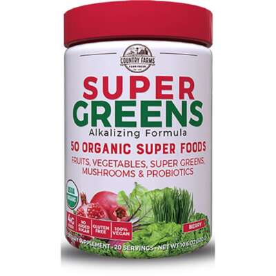 Country Farms Super Greens — ягоды, 10,6 унций порошка