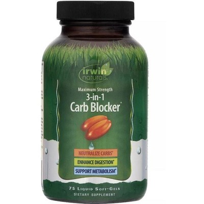 Irwin Naturals Блокатор углеводов 3-в-1 максимальной силы 75 ст.
