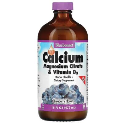 Bluebonnet Nutrition Жидкий цитрат кальция, магния и витамин D3 - Черника