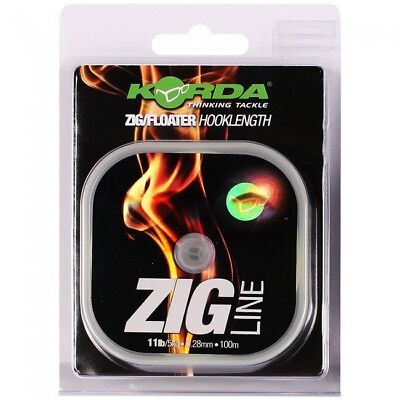 Korda Carp Fishing Zig Line Zig Rig & Floater Hooklength 100m Spool - All Sizes