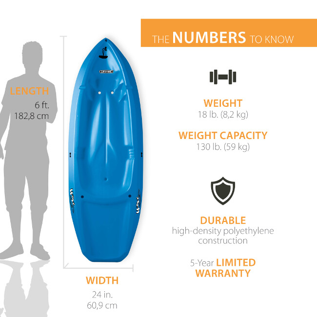 Kayak Canoe Boat Kids Oar 6' Youth Open Paddle Lake River Recreational Water