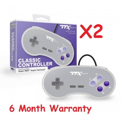 2 New Super Nintendo SNES System Console Replacement Controller 6FT TTX 