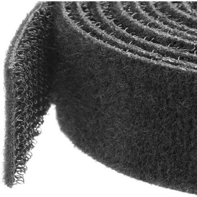 StarTech.com Hook-and-Loop Cable Management Tie - 50 ft. Bulk Roll - Black - Cut