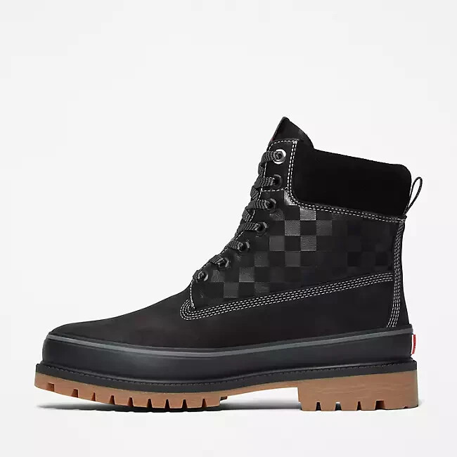 Pre-owned Vans Timberland 6" Premium Boot  Black Sk8 Checkerboard 6 Inch Tb0a6697001
