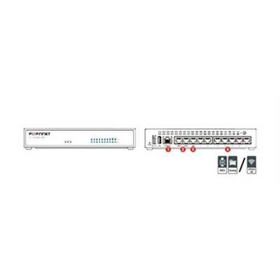 Fortinet | FWF-60E-BDL | FortiWiFi-60E Hardware plus 1 Year