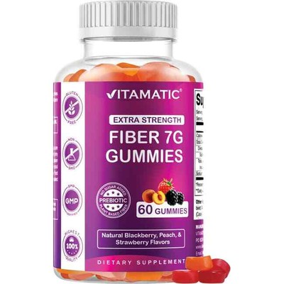 Жевательные резинки с пребиотическими волокнами Vitamatic Extra Strength - Фруктовая смесь, 7 г, 60 жевательных резинок