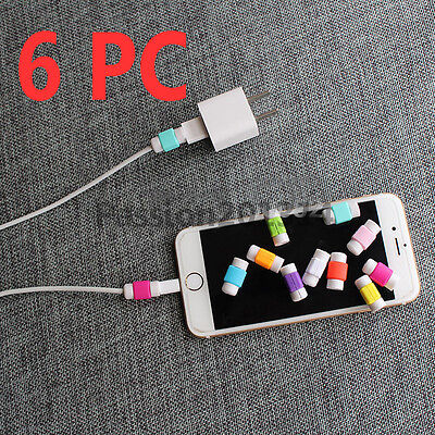 6Pc Charger Cable Saver Protector for iPhone 5 5s 6 Plus 6S Plus