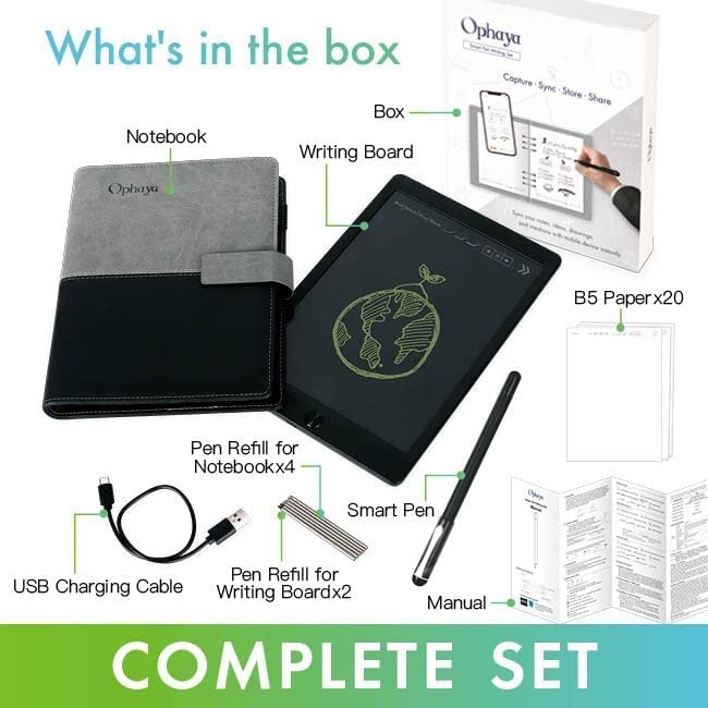 Ophaya 3 in 1 Digital Pen Smart Pen Includes Smartpen, reusable writing board.