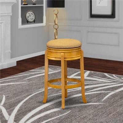 East West Furniture AMS030-416 Amherst Round Counter Height Bar Stool with Ve...