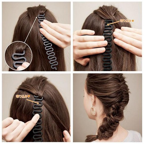 Hair French Plait Braiding Maker Stick Braid Band Twist Roll