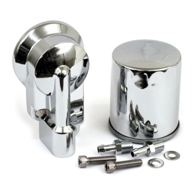 Ölfilterhalter für Customölleitungen Chrom, für Harley Davidson Evolution 92-99