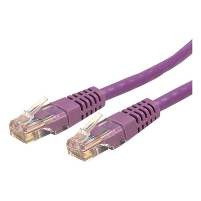 StarTech 50 ft Cat 6 Purple Molded RJ45 UTP Gigabit Patch Cable C6PATCH50PL