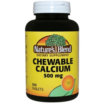 Natures Blend Жевательный кальций 500 мг, 100 таблеток