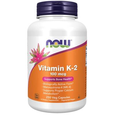 NOW Foods Витамин K-2, 100 мкг, 250 капсул для овощей