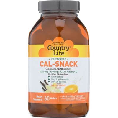 Chewable Cal-Snack Country Life - Вафли с апельсином и ванилью 60