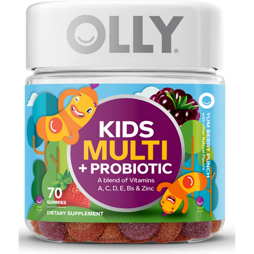 Olly Kids Мульти + пробиотические жевательные конфеты - Yum Berry Punch 70 жевательных конфет