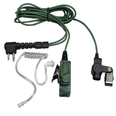 Camouflage PTT Mic Surveillance Earpiece For Motorola GP300 P110 with KEVLAR. Buy it now for 24.88