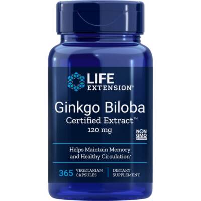 Гинкго Билоба для продления жизни, 120 мг, 365 капсул