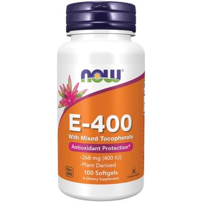 NOW Foods Natural E-400 268 мг (400 МЕ) 100 Sgels