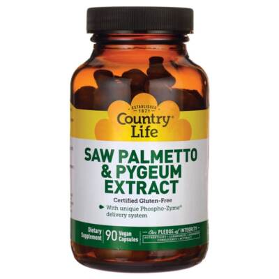 Country Life Saw Palmetto & Pygeum Extract 90 веганских капсул