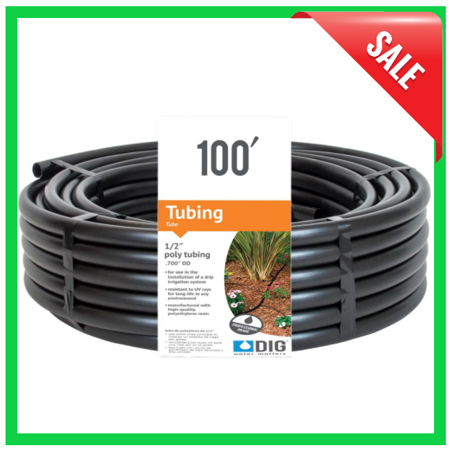 1/2 Inch (0.700 Od) 100 Ft Emitter Garden Water Irrigation